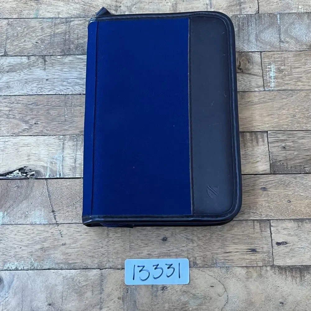 1992 Cambridge Black & Blue Canvas Planner Zip Around 6 Rings Calendar